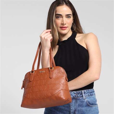 Bolsa Feminina Tote Shopper Monograma Caramelo Colcci.